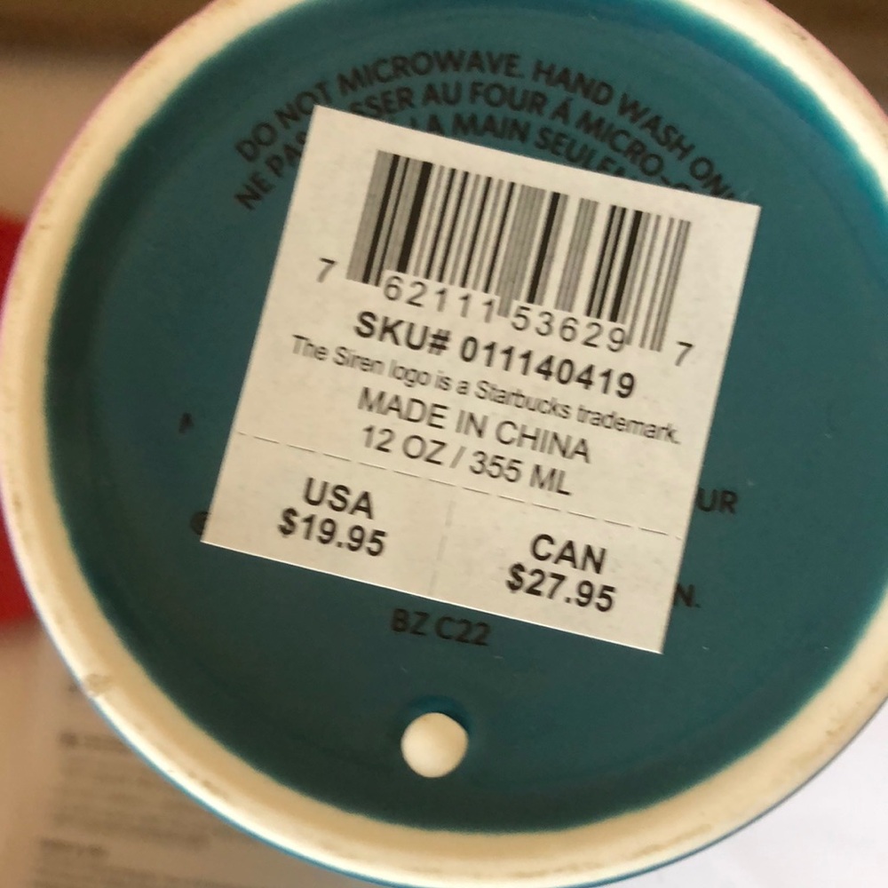 Starbucks Ceramic Valentines 2023 Blue Pink Ombre Tumbler - Picture 6 of 6